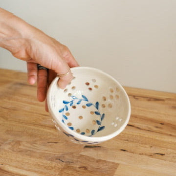 Blue Leaf Berry Bowl