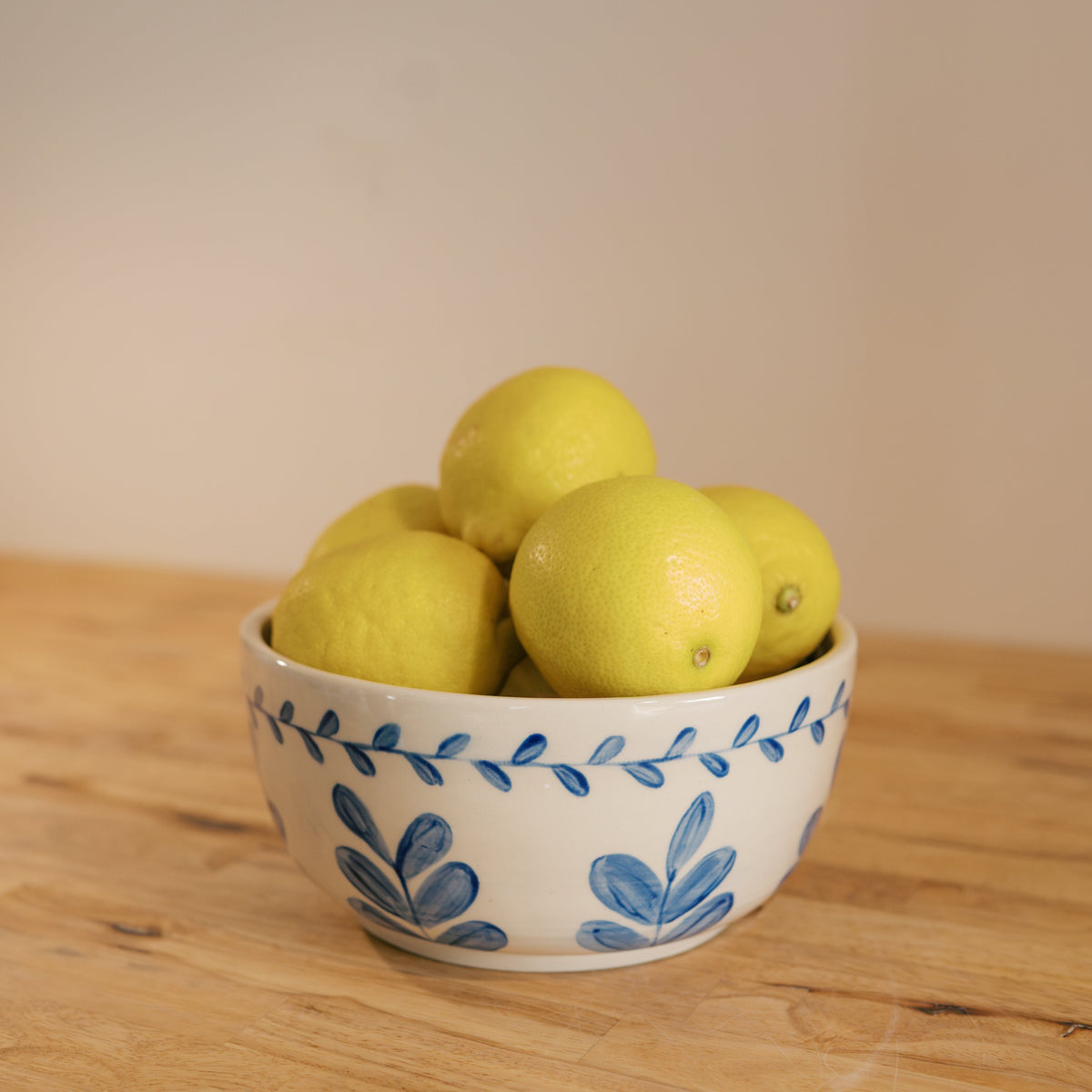 Blue Leaf Serving Bowl