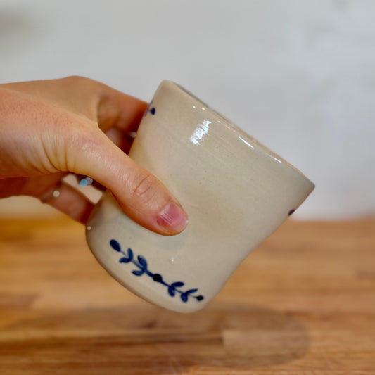 Vintage blue dimple cup