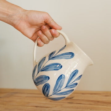 Blue Leaf Pitcher