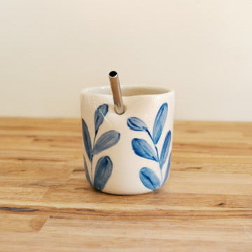 Blue Leaf Straw Cup