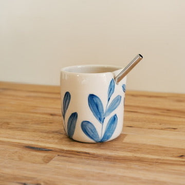 Blue Leaf Straw Cup
