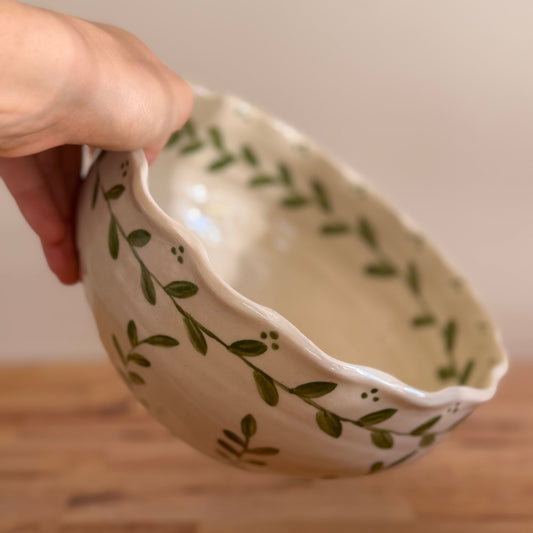 Spring Leaf Serving Bowl