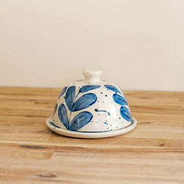 Blue Leaf Butter Dish