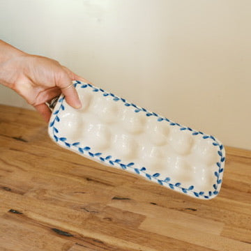 Blue Leaf Dozen Egg Tray