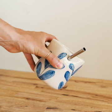 Blue Leaf Straw Cup
