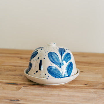 Blue Leaf Butter Dish
