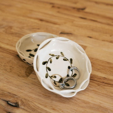 Brown Leaf Ring Dish
