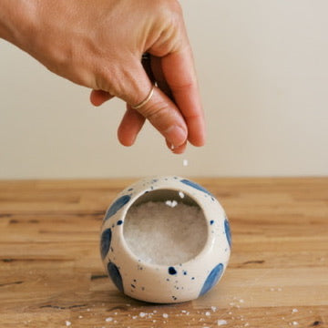 Blue Leaf Salt Cellar