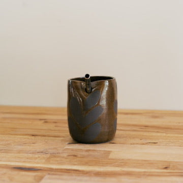 Brown Leaf Straw Cup