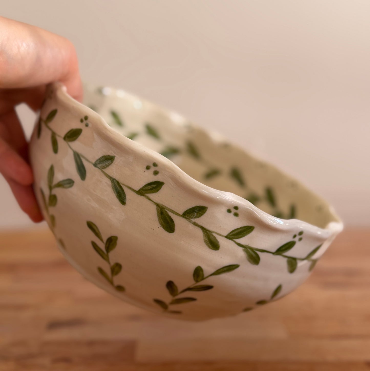 Spring Leaf Serving Bowl