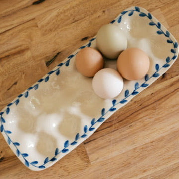 Blue Leaf Dozen Egg Tray