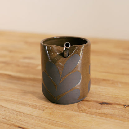 Brown Leaf Straw Cup