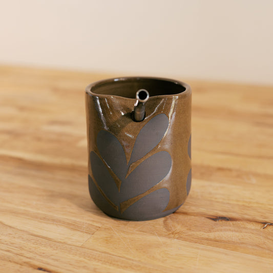 Brown Leaf Straw Cup