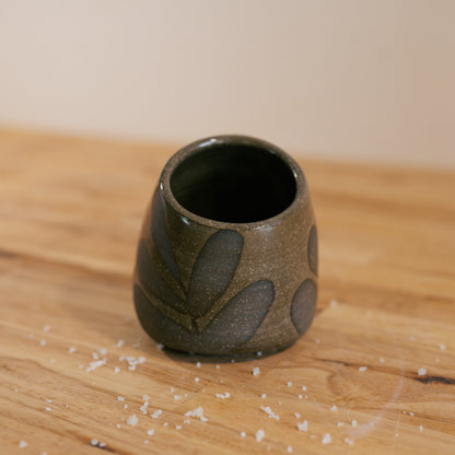 Brown Leaf Salt Cellar