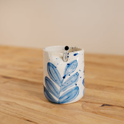 Splatter Blue Leaf Straw Cup