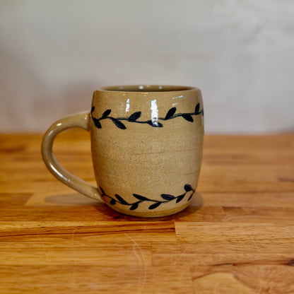 Blue leaf mug