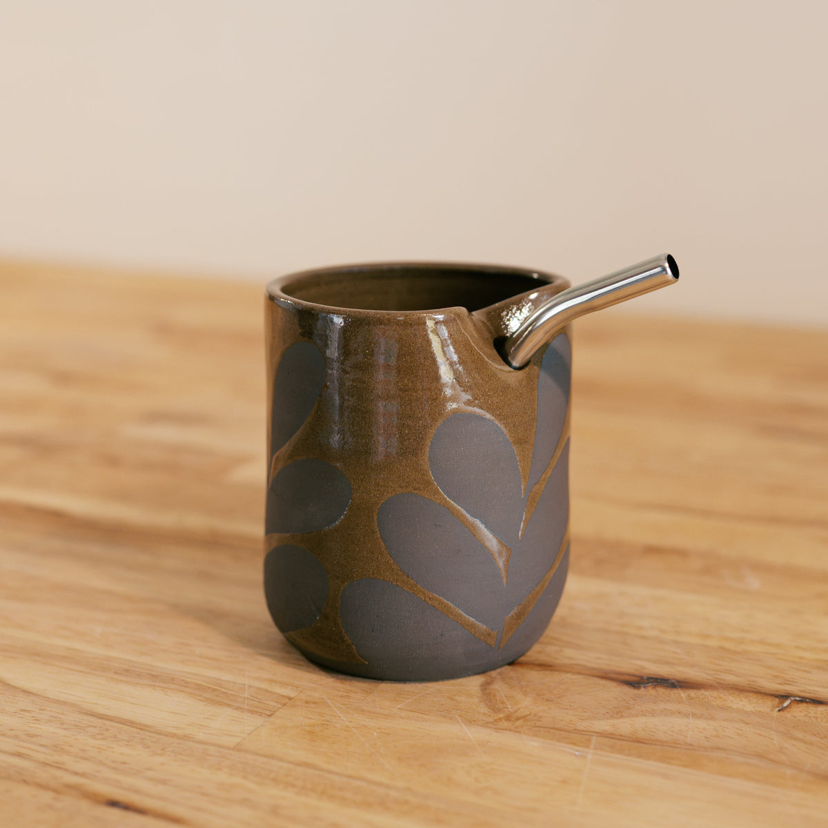 Brown Leaf Straw Cup