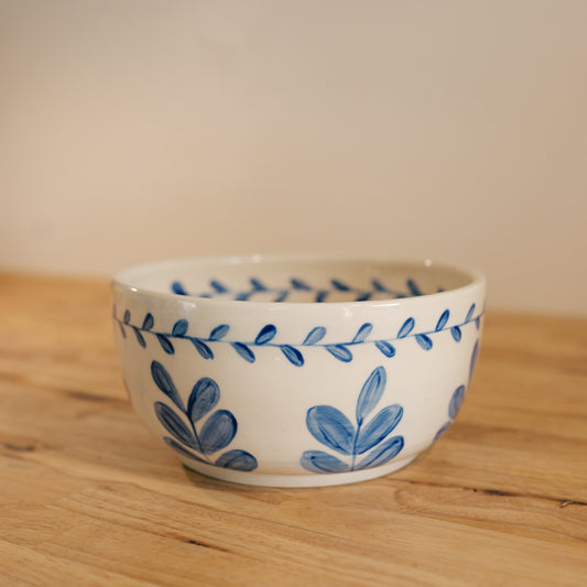 Blue Leaf Serving Bowl