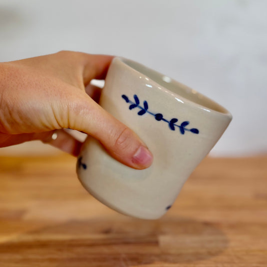 Vintage blue dimple cup