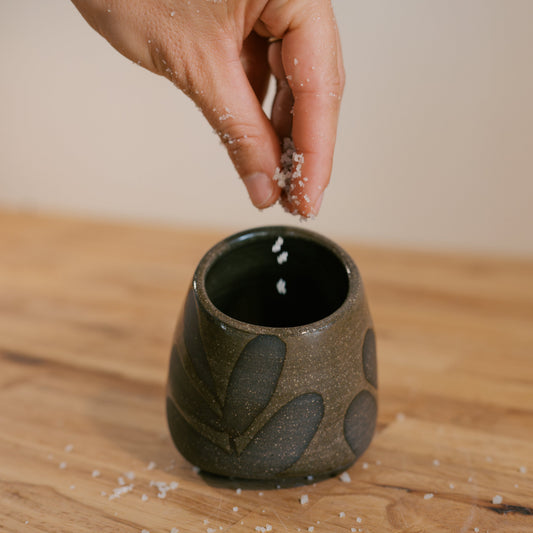 Brown Leaf Salt Cellar