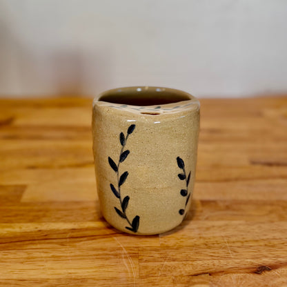 Blue leaf travel mug