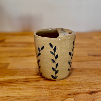 Blue leaf travel mug